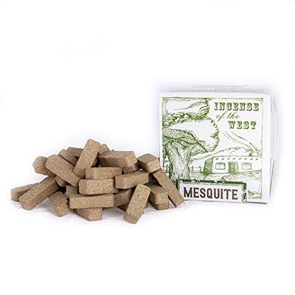 Incienso de Santa Fe - Mesquite Natural Wood Incense Bricks Without Holder, 40 Count - Made in the USA - color: Mesquite, size: 40