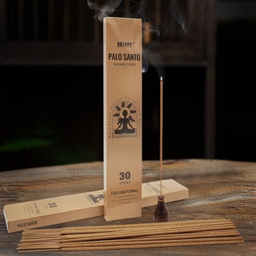 Palo Santo Incense Sticks (30 Sticks), 100% Natural sustainably harvested Peruvian Palo Santo, Suitable for Meditation, Relaxation, and Spiritual Purification - color: Palo Santo
