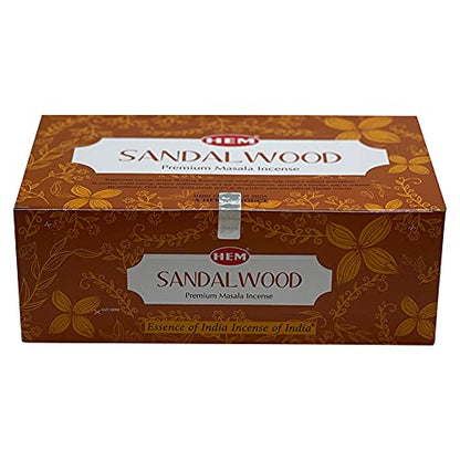 Sandalwood Masala Incense Sticks and Holder Burner Bundle from Hem Incense and Trumiri for Home Fragrance Insence Insiensos - color: Sandalwood Masala