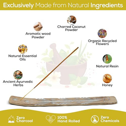 Satya Nagchampa Vanilla Incense Sticks, Satya Bng (Bangalore) Insenses 15gmx3 Pack (45 GMS) with Raajsee Incense Holder Bundle, Satya Nagchampa Natural Incense - color: Vanilla