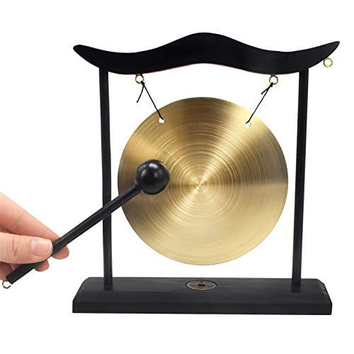 Feng Shui Brass Gong Desktop Zen Art for Fortune + Free Red String Bracelet H1301 - color: H1301