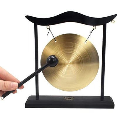 Feng Shui Brass Gong Desktop Zen Art for Fortune + Free Red String Bracelet H1301 - color: H1301