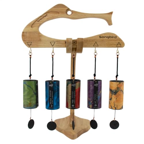 Zaphir Chimes - Includes 1 Chime/Tuned According to the 5 Seasons & Elements of FengShui - size: Set #1 - With Songbird Stand and Case
