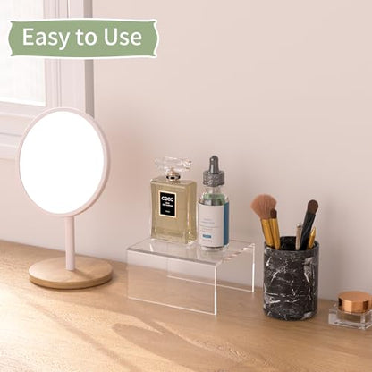 Acrylic Shelf Riser 6x4.7x3 pack of 2, Desktop Rectangular Acrylic Tray Pedestal Stand for Home Décor, Figures, Manga or Other Collectibles, 6x4.7x3 Inch - size: 6x4.7x3 Inch