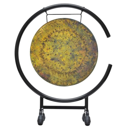 11" to 12" Gongs on the High C Gong Stand - Includes Gong of Choice with Traditional Chinese Mallet & Gong Stand/Easy to Assemble Metal Gong Stand/Small Bronze Gong/Great for Small Spaces Such a - size: 12" Atlantis Gong