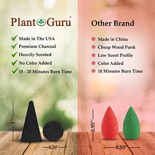 Frankincense Charcoal Incense Cones 1" TOPFLOW - 50 Pack - Natural Scented Cones Handmade Hand Dipped