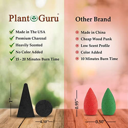 Frankincense Charcoal Incense Cones 1" TOPFLOW - 50 Pack - Natural Scented Cones Handmade Hand Dipped
