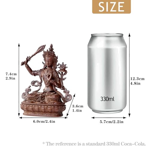 Manjusri Buddha Statue Pure Copper Handmade Zen Meditation Decor - color: Manjusri