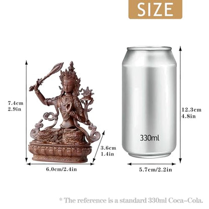 Manjusri Buddha Statue Pure Copper Handmade Zen Meditation Decor - color: Manjusri