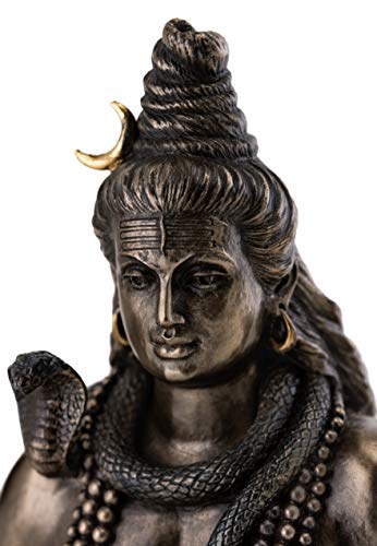 Top Collection Shiva Statue in Padmasana Lotus Pose-Hindu God of Destroying Evil, Ignorance, and Death Sculpture - Collectible Figurine (Cold Cast Bronze)