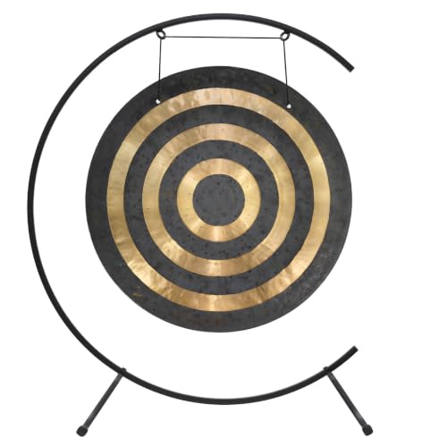 24" Chinese Gongs on the Welcoming Gong Stand - Includes Gong, Stand, & Mallet/Sturdy & Supportive/Great for Meditation - size: 24" Solar Flare Gong