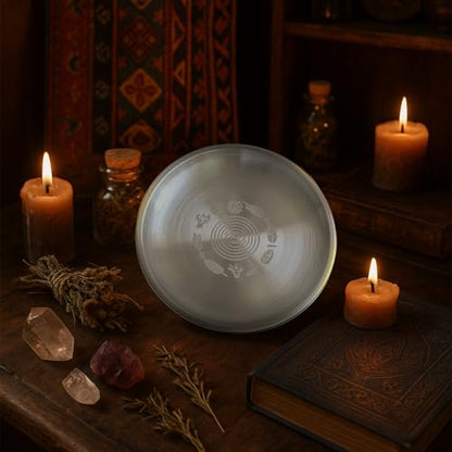Stainless Steel Offering Bowl for Rituals and Altar, 5.5 Inches, Silver (All-Seeing Eye) - style: All-Seeing Eye