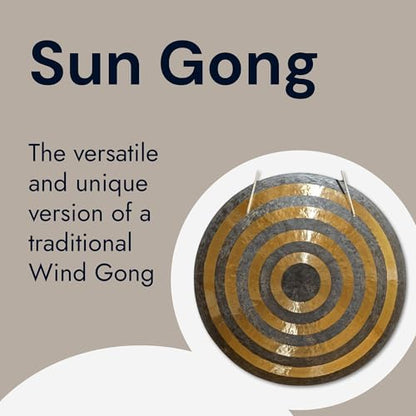 BLACK MAGIC Sun Gong, Handmade Chinese Bronze Wind Gong, for Sound Healing, Meditation & Yoga (24") - size: 24"