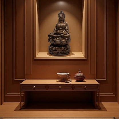 Resin Shakyamuni Buddha Statue 6" (Bronze Color) - color: 6" Bronze