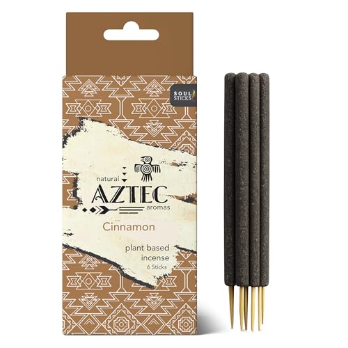 Soul Sticks Aztec Cinnamon Resin Incense Sticks, 90 Hrs Burn Time – 100% Natural, Hand-Rolled & Slow-Burning 6 Pcs| Artisan Blend for Yoga, Meditation, Relaxation, Aromatherapy (Cinnamon) - color: Cinnamon