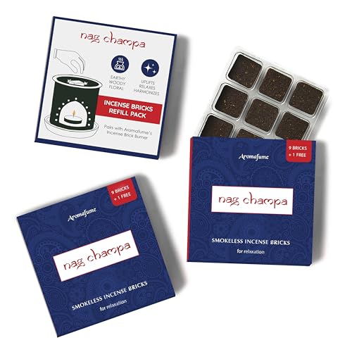 Nag Champa Incense Brick 3 Pack for Meditation with Jasmine, Aromafume