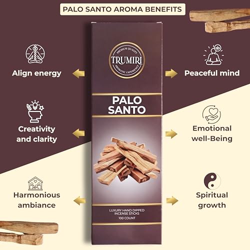 Palo Santo Incense Sticks - Pack of 100 Insence-Sticks for Removing Negative Energy - Made with Natural Incienso De Palo Santo - Scented Insense Spiritual Non Toxic Inscents - color: Palo Santo