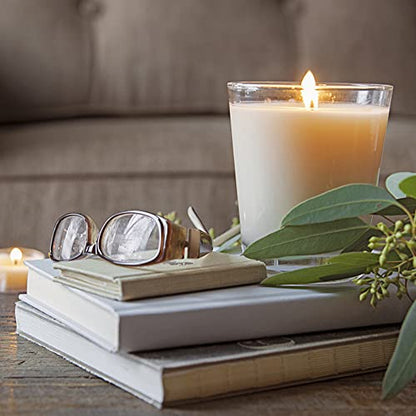 20 Packs Unscented White Votive Candles in Glass, Small 2 Inch Natural Soy Wax Non-Toxic Plain Clean Burning Candles for Wedding Table Home Spa Holidays Party - color: White