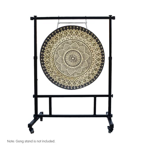 Mandala Flower Bronze Gong 24"/60cm – For Sound Healing and Meditation - color: Mandala Gong, size: 24"