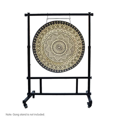 Mandala Flower Bronze Gong 24"/60cm – For Sound Healing and Meditation - color: Mandala Gong, size: 24"
