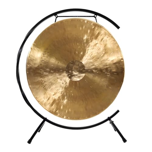 24" to 26" Chinese Gongs on Paiste Floor Stand - 26" White Gong/Includes Gong, Mallet, & Stand/Used by Kundalini Teachers/Traditional Handmade/Great for Sound Healing, Meditation, & Yoga - size: 26" White Gong