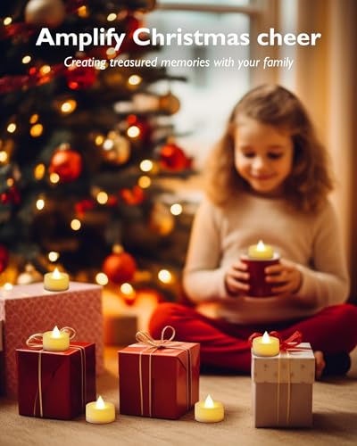 Homemory 100-Pack Flameless Tea Lights Candles Battery Operated, 200+ Hours - color: Warm White Light, White Base, size: Pack of 100