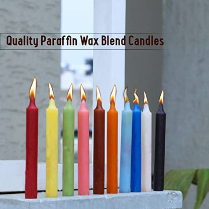 Raajsee Unscented Mini Taper Candles (Green) – 4 Inch Height × 0.5 Inch Diameter | Smokeless & Dripless | Paraffin Wax with Cotton Wicks | Long Burning (Pack of 20) - color: Green, size: 4 Inch - Pack of 40