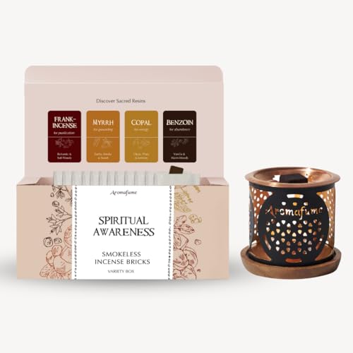 Spiritual Awareness Incense Brick Gift Set & Flower Burner, Aromafume