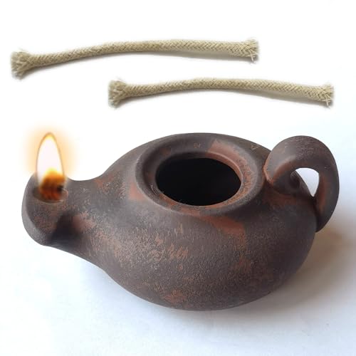 Clay Oil lamp Vintage Replica Imitation Christian Gift Bible Jesus Biblical Oil Ancient Hebrew Oil Lamp (Retro)