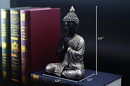 JORAE Seated Buddha Statue Buddhism Decor Meditating Figurines 9.5" H