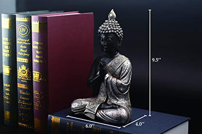 JORAE Seated Buddha Statue Buddhism Decor Meditating Figurines 9.5" H