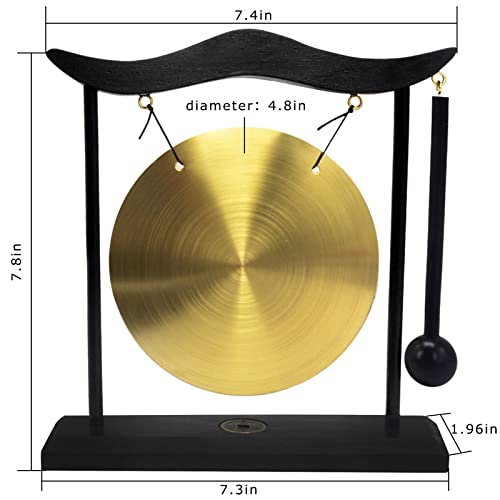 Feng Shui Brass Gong Desktop Zen Art for Fortune + Free Red String Bracelet H1301 - color: H1301