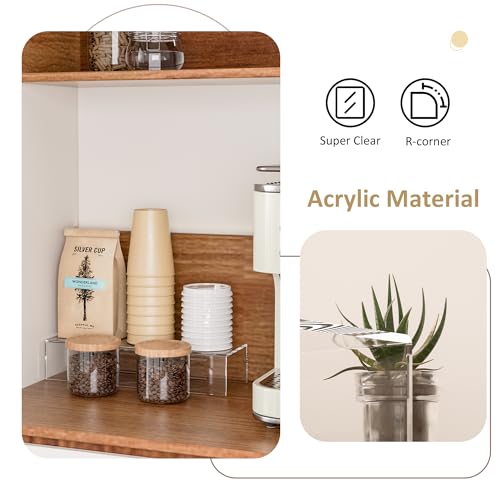 Acrylic Shelf Riser 15x4.7x3 pack of 2, Desktop Rectangular Acrylic Tray Pedestal Stand for Home Décor, Figures, Manga or Other Collectibles, 15x4.7x3 Inch - size: 15x4.7x3 Inch