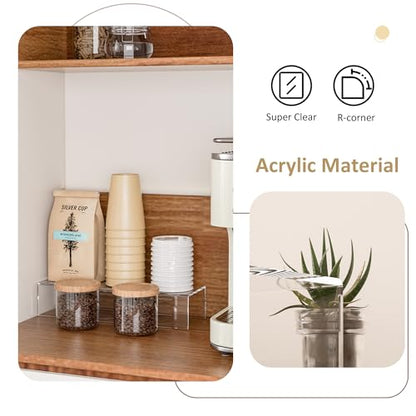 Acrylic Shelf Riser 15x4.7x3 pack of 2, Desktop Rectangular Acrylic Tray Pedestal Stand for Home Décor, Figures, Manga or Other Collectibles, 15x4.7x3 Inch - size: 15x4.7x3 Inch