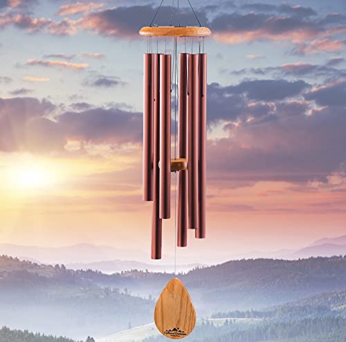 Copper Wind Chimes for Outside, 38 Inch Hand Tuned Deep Tone Wind Chime - color: Copper-red, size: 38"