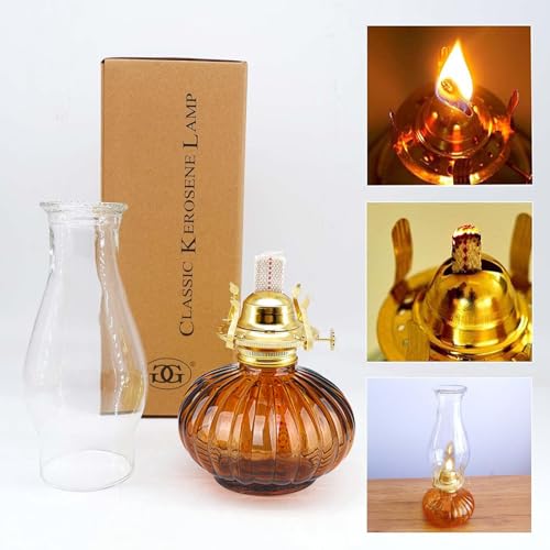 Large Oil Lamp for Indoor Use,Kerosene Lamp with 2 Pcs Wicks and 1 Tweezers
