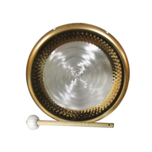 Arborea Golden Rose Alloy Gong 22"/55cm with Wood Mallet For Sound Healing Meditation and Yoga - color: Golden Rose Alloy Gong, size: 22"