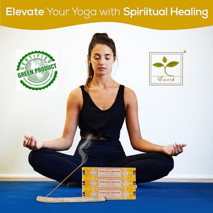 Satya Spiritual Healing Incense Sticks, Satya Bng (Bangalore) Insenses 15gmx3 Pack with Raajsee Incense Holder Bundle, Satya Nagchampa Natural Incense - color: Spiritual Healing