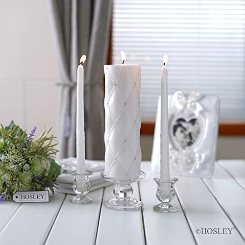 Hosley 11.5" High White Wedding Unity Candle Set. Great for Weddings Party Special Events and Emergency Lighting Reiki Spa Meditation. W5 - color: White