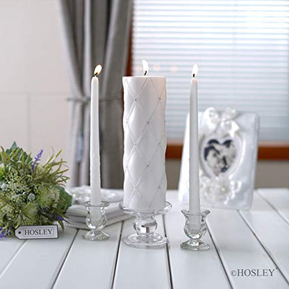 Hosley 11.5" High White Wedding Unity Candle Set. Great for Weddings Party Special Events and Emergency Lighting Reiki Spa Meditation. W5 - color: White