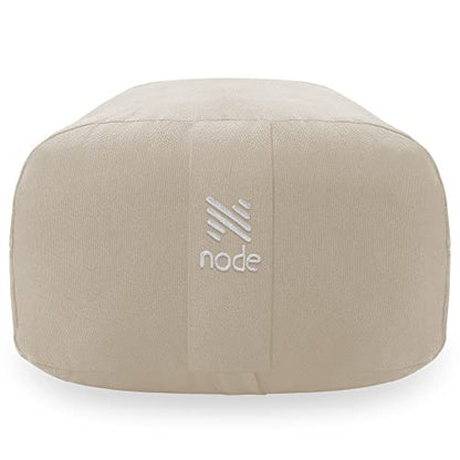 Yoga Meditation Cushion, 25" x 12" Rectangular Bolster with Organic Cotton Cover - color: Natural