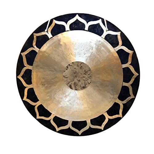 Arborea 22" Lotus Wind Gong with Gong Mallet and Hanging String Authentic Chinese Wind Gong for Sound Healing Home - color: Lotus Wind Gong, size: 22"