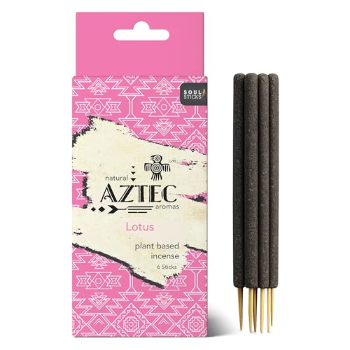 Soul Sticks Aztec Cinnamon Resin Incense Sticks, 90 Hrs Burn Time – 100% Natural, Hand-Rolled & Slow-Burning 6 Pcs| Artisan Blend for Yoga, Meditation, Relaxation, Aromatherapy (Lotus) - color: Lotus