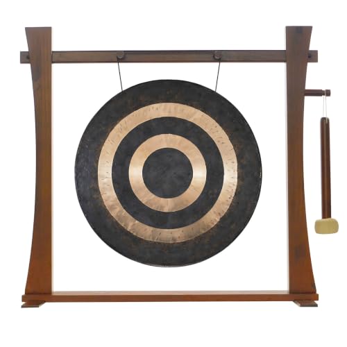 20" to 22" Gongs on the Spirit Guide Gong Stand - Includes Gong, Mallet, & Stand/Great for Office & Home/Traditional Style - size: 22" Eventual Horizon Gong