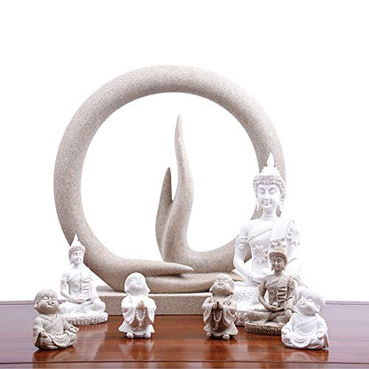 Carefree Fish Desert Sandstone Buddha Hand Statue Yoga Decor The Art of Minimalism Valuable Collection (Solid 6.6 Pounds) - color: Desert Sandstone