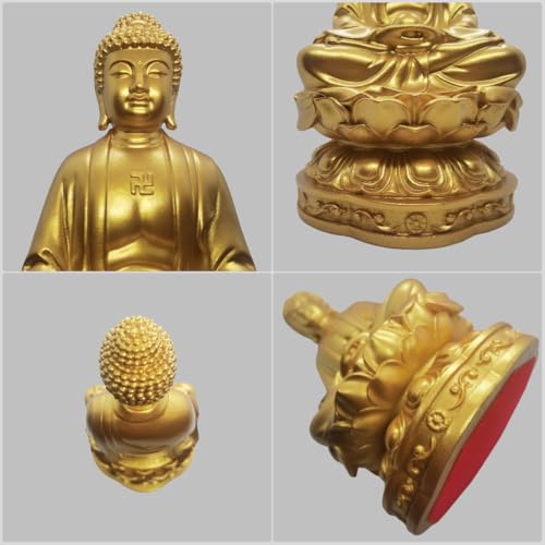 Resin Shakyamuni Buddha Statue 6" (Gold Color) - color: 6" Gold