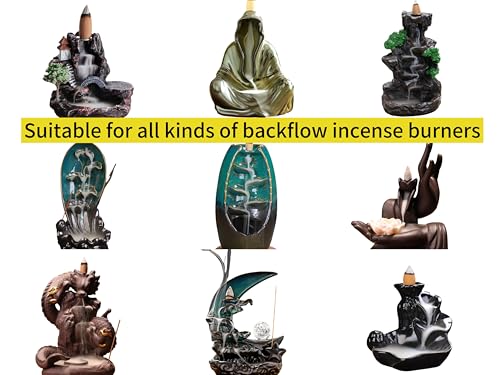 530 Pcs Large Backflow Incense Cones Scented Waterfall Incense 7 Mixed Natural Scents Fits Backflow Burners Relaxation Meditation Yoga Gift