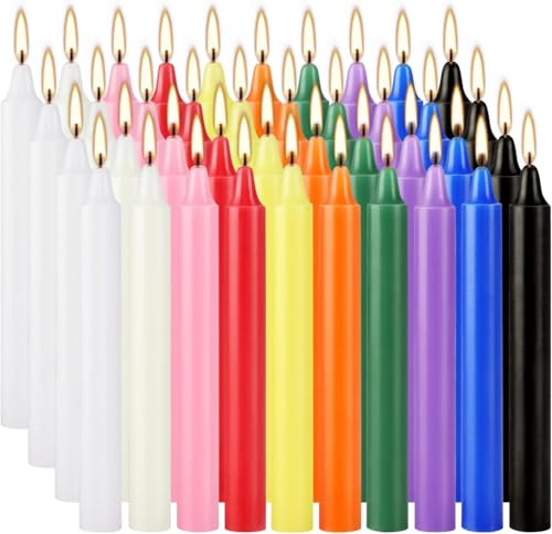 YOROXRG 40 Pack Spell Chime Candles-4 Inch Multi-Colored Taper Candles Sticks-for Home Decor Kitchen Decor Wedding Decoration-10 Colours - color: Colors-4" 40