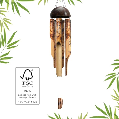 ASTARIN Bamboo Wind Chimes for Outside,Handcrafted Wooden Wind Chimes - size: 35 Inch