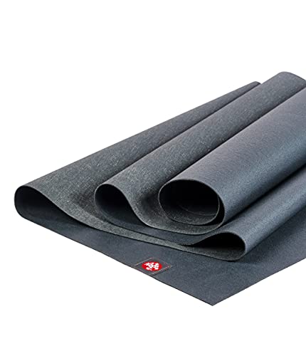 Manduka eKO SuperLite Yoga Mat - 1.5mm Natural Rubber | Foldable & Travel Friendly | Soft Textured Surface | Eco-friendly - color: Charcoal